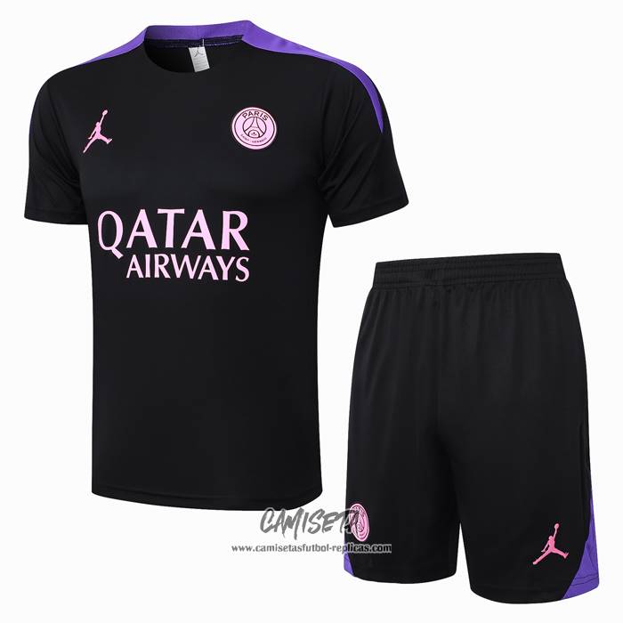 Chandal del Paris Saint-Germain Jordan 2024-2025 Manga Corta Negro - Pantalon Corto